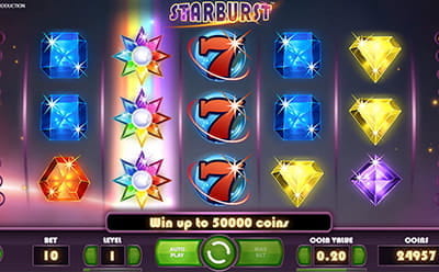 Starburst -kolikkopeli mobiilissa