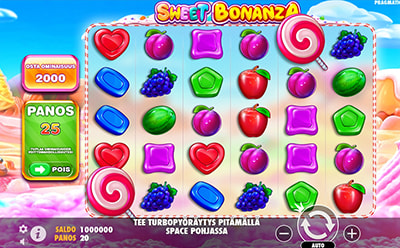Sweet Bonanza -kolikkopeli GunsBetin suomalaisella nettikasinolla